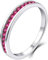 YL Bague d'éternité pour femme en argent 925 avec pierre de naissance de juillet, rubis, bague de fiançailles (taille 62)