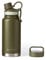 GRANDTIES 2 Lids Sports Stainless Steel Water Bottles – Wide Mouth Vacuum Insulated Reusable Leak Proof BPA-Free Travel Metal Canteen, Thermal Bottles for Men Women Gym (Olive Green 32 oz)
