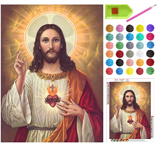 5D Diamond Painting Kits, Full Drill Religiöses Thema Diamanten Bild DIY Diamond Art, Christliche Strass Mosaik Gemälde für Home Wall Decor Weihnachtsgeschenke, 30,5 x 40,6 cm Leinwand (Bild #9)