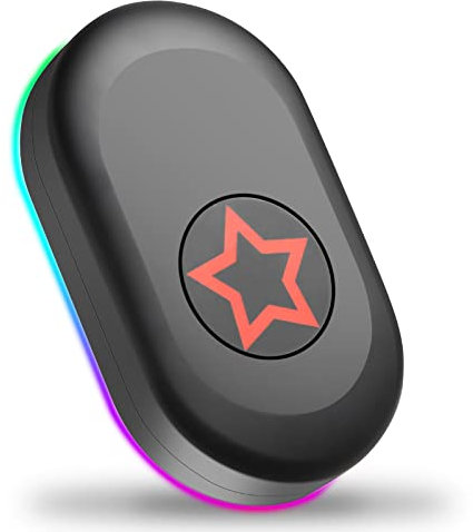 CHOKMAX Mouse Jiggler, Newest Undetectable Mouse Mover Shaker Wiggler with Color Switchable RGB Lights and Drive Free USB Port, Automatic Random Move Mechanical Turntable Pad Keep Computer Awake