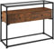 TecTake® Console Meuble Reading 101,5 x 41,5 x 80,5 cm, Plateau en Verre 958 x 358 x 5 mm, Console d'entrée Table de Salon Meuble d'entrée Style Industriel, Meubles Salon Couloir Bureau, Bois foncé