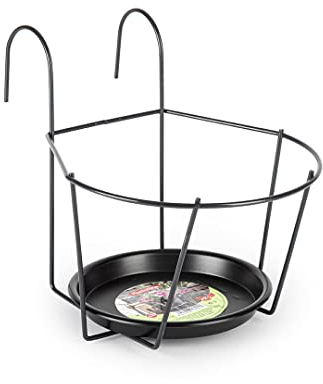 CABLEPELADO Soporte Metal para Maceta con Plato de Pared, Soporte de Pared para macetas, Colgador de Pared para Plantas, Portamacetas de Pared, 22 cm diametro Agujero, Base Plato Maceta es de 14 cm