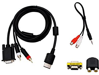 NORMICHIC Cable CC 4 en 1 para cable VGA CC Sega con adaptador para consola de juegos Dreamcast DC adaptador HD (negro)