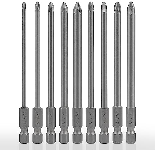 CPROSP 9pcs 100mm Magnetische Lange Sechskant Schaft Kreuzkopf Schraubendreher Bits Werkzeug