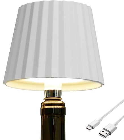 LED Wine Bottle Lamp - 3 Color Dimmable Touch Control Cordless Rechargeable Table Light - Decorative Wine Bottle Night Light for Party Bar Restaurant
