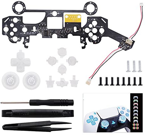 2023 1* DIY 8 Farben Luminated D-Pad Thumbsticks Gesicht Tasten LED Kit für PS5 Game Controller