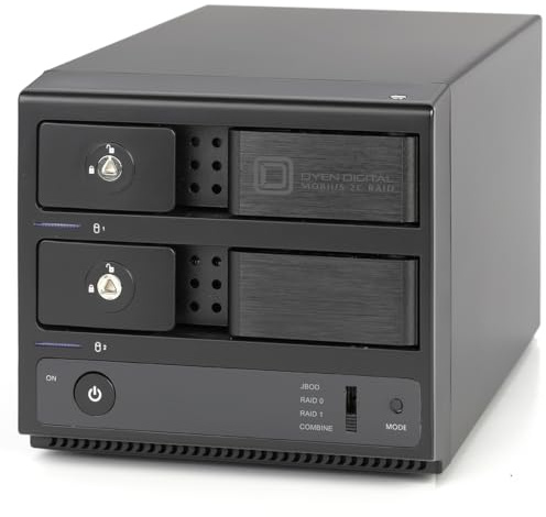 Matriz de disco duro Mobius 2C RAID de 2 bahías USB-C de 16 TB