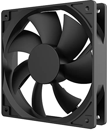 Akasa Smart Black, 120mm PC Fan,4-Pin PWM, HD Bearing, 12V DC Fan, 1600RPM, Airflow up to 55.0 CFM, Black, AK-FN120