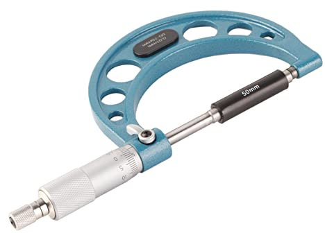 Micrometro Esterno in Acciaio Inossidabile, Strumento di Misurazione con Spessore in Acciaio Ad Alta Precisione da 0,01 Mm (50-75 mm)
