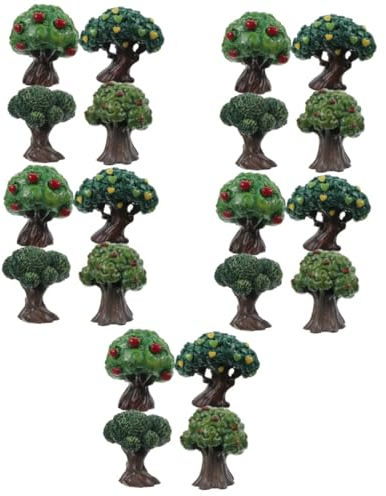 NUOBESTY 20 STK Simulation Apfelbaum Künstliche Obstbäume Mini-bäume Zum Basteln Miniaturdekoration Eisenbahnmodellbäume Künstliches Pflanzendekor Grünes Dekor Bonsai Baum Obstbaum Harz