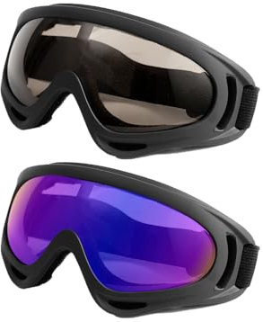 DoHTeck Outdoor Motorradbrille (2 Stück), Herren Damen X400 Wind- und Staubschutzbrille Schutzbrille Schutzbrille
