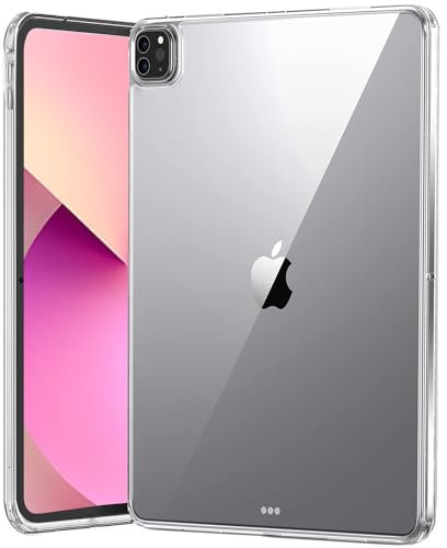 Aspack iPad Pro 11 Inch (M4) Clear Case, Support Apple Pencil Charging Slim Lightweight Soft TPU Silicone Shock Absorption Protective Cover for iPad Pro 11 Inch 2024 (5th Gen) (Clear)