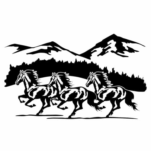 Pferde Horde im Gebirge Berge Aufkleber Sticker für Pferdeanhänger Wohnmobil Transporter Car Design Auto PKW viele Farben und Größen - DIE WERBESCHEUNE