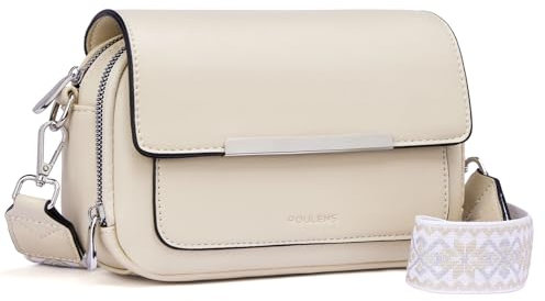 Roulens Crossbody Bags for Women, Vegan Leather Shoulder Handbags, Cell Phone Leather Handbag for Women with Adjustable Wide Strap