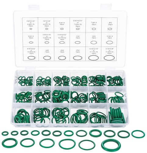 270 Pcs Joint Torique Caoutchouc, Joint Caoutchouc, O Ring Joint Plomberie, Kit Assortiment de Joints Toriques d'étanchéité, Rondelles O-ring Joint Robinet pour Hydraulique Robinet Cuisine(Verts)
