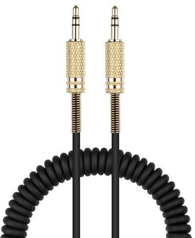 BUTIAO for Marshall Speaker Cable, Replacement Aux Extension Cord 3.5mm Coiled Audio Cable for Marshall Action II Stanmore II Woburn II Stockwell Bluetooth Speakers