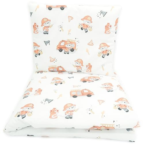 Baby Comfort Bettwäsche Set Bettbezug 90x120 cm + Kissenbezug 40x60 cm Rotbär Feuerwehrmann