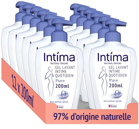 Intima - Lot de 12 Gels Intime Femme Natural Origins - Gel Neutre - 97% naturels - 12x200 ml