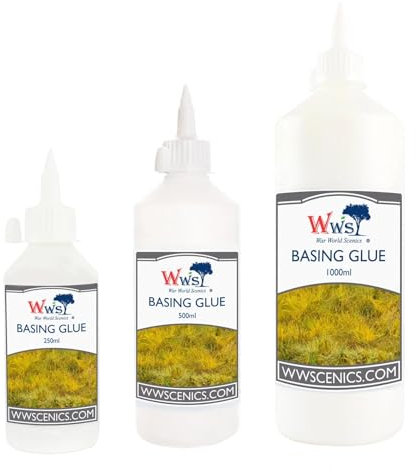 WWScenics Static Grass Basing Glue 500ml for Model Railway Dioramas & Wargaming Terrain