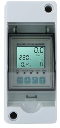 EMUKOEP Disjoncteur Miniature Intelligent, Protecteur de Surtension avec Boîte de Distribution, Compteur D'énergie à Réenclenchement Automatique