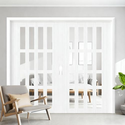 Poxvythb Porte Accordéon Intérieure pour Placard de Cuisine, Porte Pliante avec Cadre en Aluminium et Acrylique Transparent, Porte Coulissante et Paravent de Séparation WXH:170x180cm