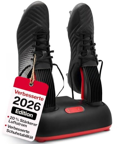 SHOEDRY Ozone Schuhtrockner & Schuherfrischer, Leder & Wildleder | unter 2 Std. trocken, kein Schuhspray mehr nötig,100 W energieeffizient, Handschuhe & Helme, leise