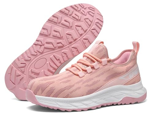 SPIEZ Antiestáticos Zapatos de Seguridad Mujer S1P, EU38, Rosa-Blanco
