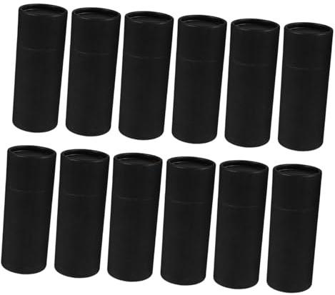 HOODANCOS Essential Oil Bottle Packaging Box Paper Tube 12Pcs Thickened Canister with Lid Sturdy Round Paper Jar for Storage and Display Suitable for Gift Wrapping and Cosmetic Use