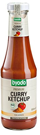 Byodo Bio Curry Ketchup 500ml - 100% Bio-Zutaten, Erlesenes Curry, Naturbelassene Italienische Tomaten, Ohne Bindemittel, Intensiver Geschmack für Currywurst & Mehr