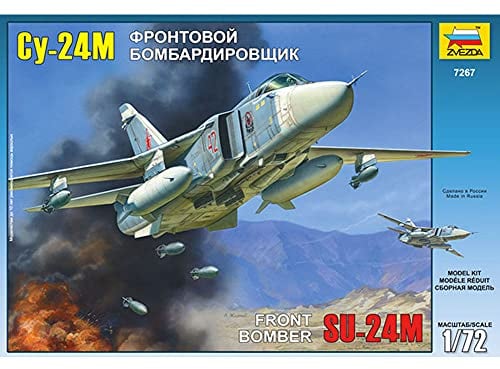 Zvezda 1:72 Sukhoi SU-24M Fencer-D, Modellbausatz,Plastikbausatz, Bausatz zum Zusammenbauen, detaillierte Nachbildung, einschließlich Grau