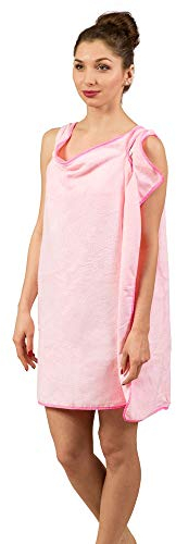 Froster Handtuch-Bademantel, Damen Saunakilt, Duschtuch mit Riemen, Armlöcher, Wickel-Badetuch (Rosa)