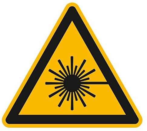 Betriebsausstattung24® Warnung vor Laserstrahl Warnschild, selbstkl. Folie, Gröߟe 10cm