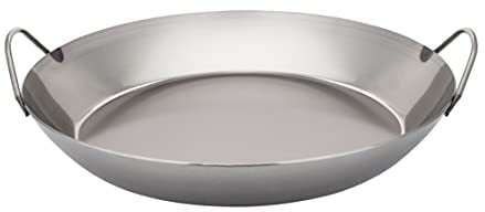 Matfer Bourgeat 062052 Black Steel Paella Pan, 15-3/4 in. Diameter
