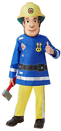 Rubie's offiziellesr Feuerwehrmann Sam Deluxe smallkind mit Filzmaske 2-3 Jahre, Welttag des Buches Halloween