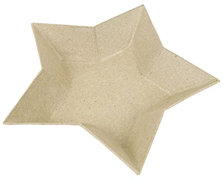 Décopatch AC766C Schale in Sternenform aus Pappmaché, 15 x 15 x 3 cm, zum Verzieren, perfekt für Ihre Wohndeko, kartonbraun