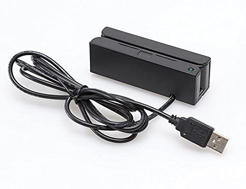 Posunitech Mini Msr100 Swipe Magnetic Credit Card Reader 3 Tracks Hi/Lo Data Collector, USB Msr Stripe Card Reader for Point of Sale (POS), Access Control, ID Verify