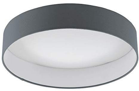 EGLO LED Deckenlampe dimmbar Palomaro 1, Deckenleuchte Stoff, Wohnzimmerlampe aus Textil, Kunststoff, Farbe: Anthrazit, Weiß, Ø: 40,5 cm