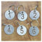 Sourcemall Numbered Tags with Key Ring Stainless Steel Circle Tags (1-50)