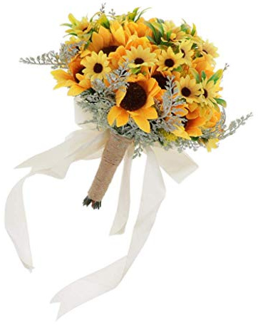 Tubayia Künstliche Sonnenblumen Brautstrauß Hochzeit Blumenstrauß Bouquet Hochzeitsdeko