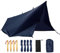 FREE SOLDIER Tarp Wasserdicht 3m x 3,2m Tarp Ultraleicht Zeltplanen UV Schutz Camping Sonnensegel Zelt Freien Multifunktionales Große Tarp für Camping, Wandern, Outdoor-Aktivitäten(Blau,mit Nägeln)