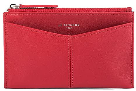 Le Tanneur, etui à clés zippé, porte clés, en cuir lisse, charlotte, femme, mousqueton clés chaînette, poche plate avant, fermeture zippée, breloque, organisateur de clés