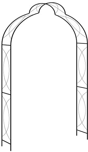 Tidyard Rosenbogen Rankgitter Rosenhilfe Pergola Spalier Tor für Rosen Blumen Garten Terrasse Metallgestell Schwarz 150 x 34 x 240 cm Eisen
