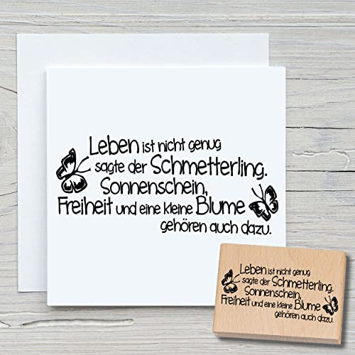 NEWSTAMPS Stempel Leben ist nicht genug Motivstempel groß aus Holz & Gummi zum Karten basteln, Holzstempel, Sprüche, Spruchstempel, Textstempel, Schrift, Scrapbook, Textilstempel, Deko