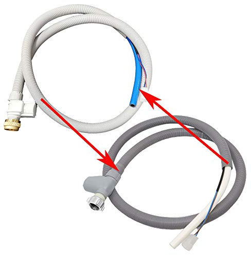 Marel Shop® - Tubo con Acquastop Mandata Acqua 1,6 m per Lavastoviglie compatibile con Samsung Daewoo Gorenje Versioni Intercambiabili per Modelli: DW60M5040BBET - DMS400THX - IM641 - VM632X - GV6SY2W