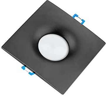TEVEA Premium Ultra Flach Led Einbauleuchte | 5W 230V austauschbares Modul | Einbaustrahler (Matt Schwarz Eckig - Neutralweiss)