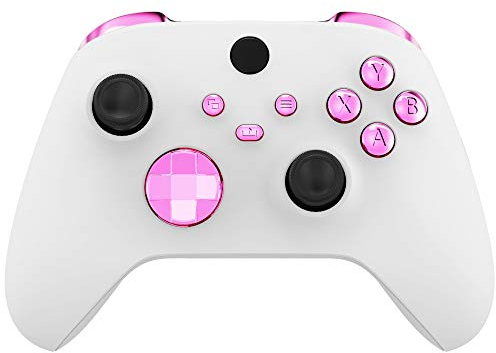eXtremeRate Tasti Pulsanti Ricambio per Xbox Series X Controller Trigger LB RB LT RT Bumper Grilletti D-pad Pulsante ABXY per Xbox Series S Joystick(Rosa Cromo)
