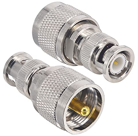 Boobrie BNC Stecker auf PL259 Stecker Adapter BNC UHF Koaxialstecker PL259 UHF Stecker auf BNC Stecker Koaxialstecker Low Loss CB Koaxialadapter für RF Antennen/Wireless LAN-Geräte/Wi-Fi-Funkgeräte