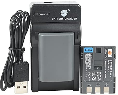 DSTE NB-2L NB-2LH Camera Battery (2-pack) and Charger Compatible with Canon PowerShot G9, S40, VIXIA HF R11, HV40, DC320, EOS 400DL8