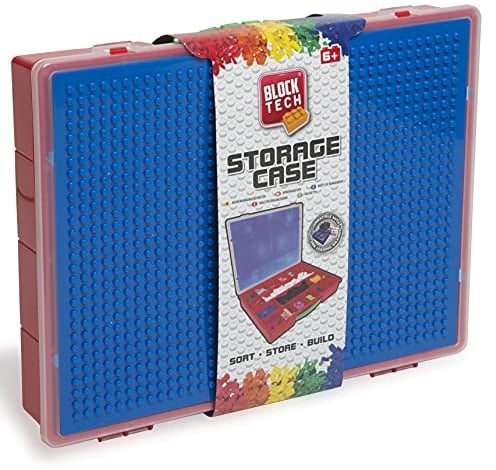 abeec Building Bricks Storage Case with Handle - Carry Case for Kids Building Blocks - Storage Box Includes 17 Storage Compartments and Base Plate for Building Blocks
