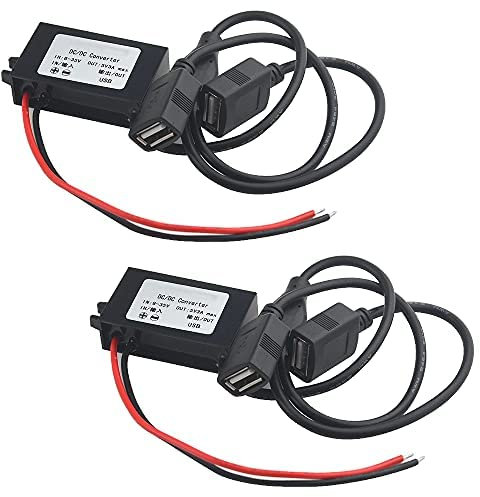 BGTXINGI 2pcs DC-to-DC Buck Converter Module - 3A 12V/24V to 5V, USB Connector with Double USB Interface